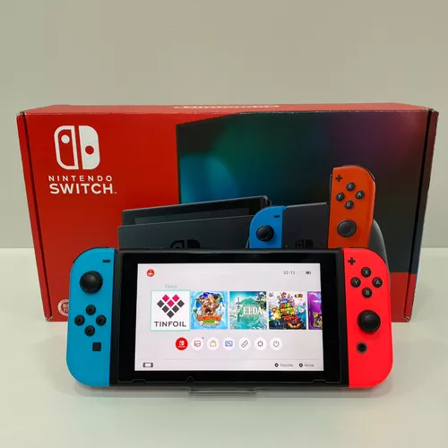 Nintendo Switch V1 Desbloqueado com cartão de memória 64GB