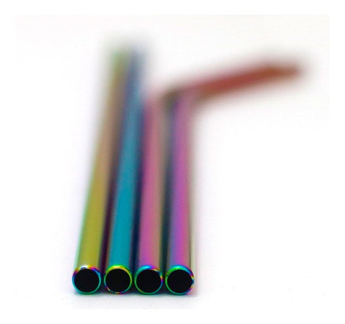 Set 3 Popotes Acero Inoxidable Reutilizables + Limpiador