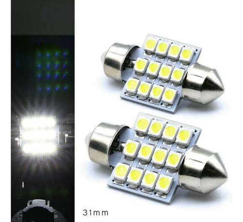 20pzs Focos Coche Luz Interior Led T10 31mm 42mm 6000k
