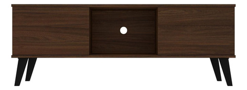 Mueble Rack de TV estilo Moderno y Minimalista color Cafe, Centro de Entretenimiento de Madera MDF