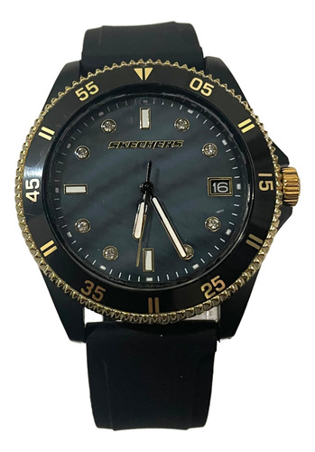 Reloj Skechers Modelo Sr6305 Negro Dorado/negro Negro Nacarado
