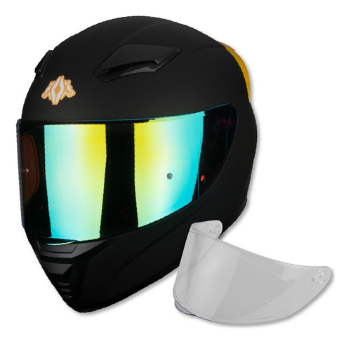 Casco Para Moto Integral Certificado Dot Ots Husky Negro Oro