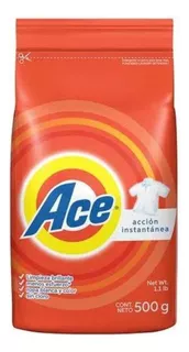Detergente En Polvo Ace 500 Gr Ropa Blancos Y Colores