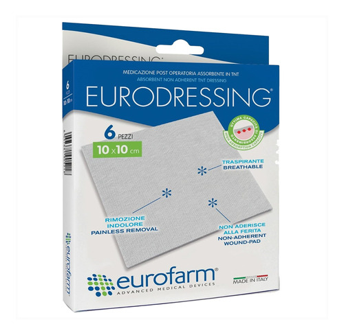 Gasa Estéril Eurodressing 10cm X 10cm Eurofarm 6 Unds