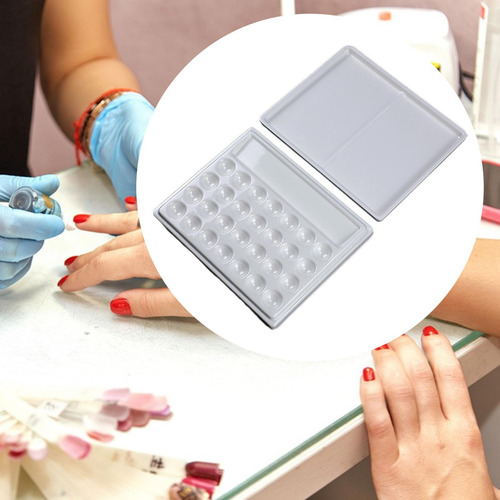 Paleta De Pintura Rectangular De 28 Pocillos Para Mezclar Co