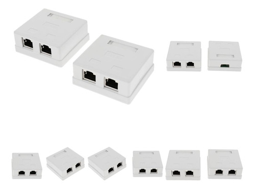 10 Piezas Caja De Montaje En Superficie Rj45 Almohadillas