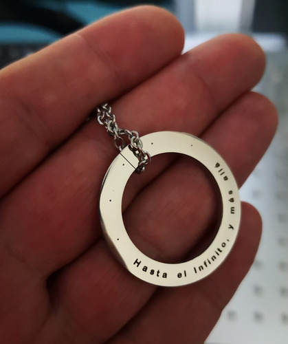 Collar Dije Circulo Personalizado Grabado Láser M1029