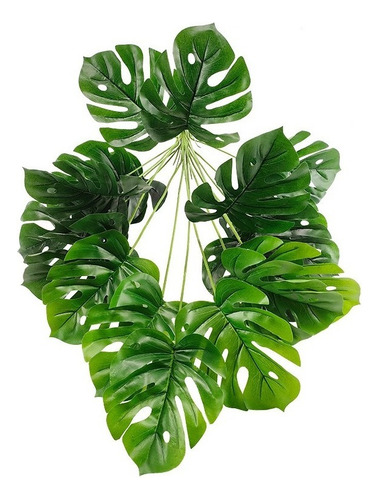Planta Artificial Monstera, 18 Hojas, Decoración Con Maceta,