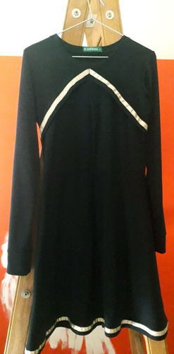 Vestido Negro De Manga Larga Talle 2. Impecable!