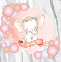 Comprar Fondo Banner Candy Bar Circular Elefantita Bebé 70x70cm