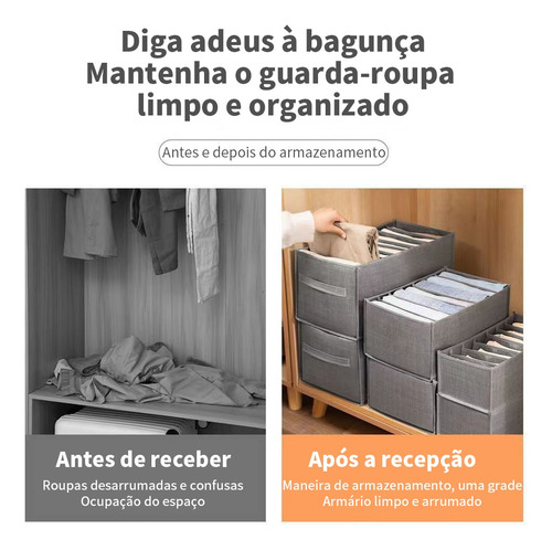 Kit 4 Colmeia Organizador Gaveta Jeans Roupas 7 Divisoria