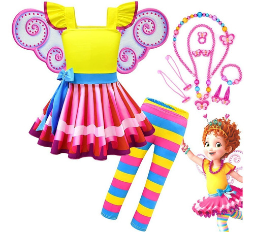 Disfraz De Fancy Nancy Vestido Conjunto Niñas Cosplay Fiesta Cumpleaños Halloween