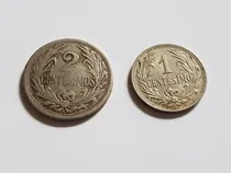 Comprar Monedas X 2 Uruguay 1936 1 Y 2 Centesimos Peso Lote X 2