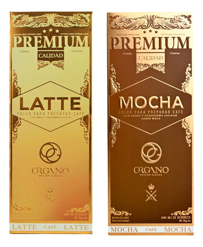 Organo | Café Latte 20u + Café Mocha 15u | Hongo Adaptógeno