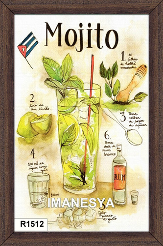 Tragos Mojito Cuadros  Posters Carteles  R1512