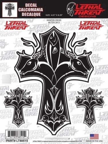 Lethal Threat Designs Cross Decal Sticker Lt88515 (x8525 Cck