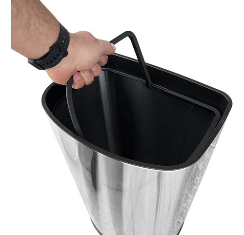 Bote De Basura Acero Inoxidable 55l Con Sensor Electrónico Color Gris
