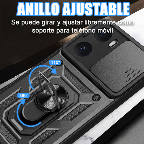 Funda Para Xiaomi Poco X7 Pro 5g Con Uso Rudo+3mica Hidrogel Negro Lisa