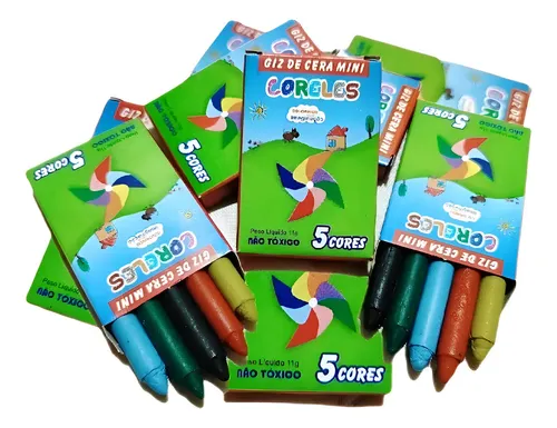65cx Mini Giz de Cera 5 Cores, Não Tóxicos | MercadoLivre