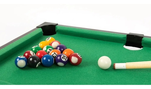 Imagen 4 de 9 de Juego Pool De Mesa Base De Madera Tacos Bolas Tiza Triangulo