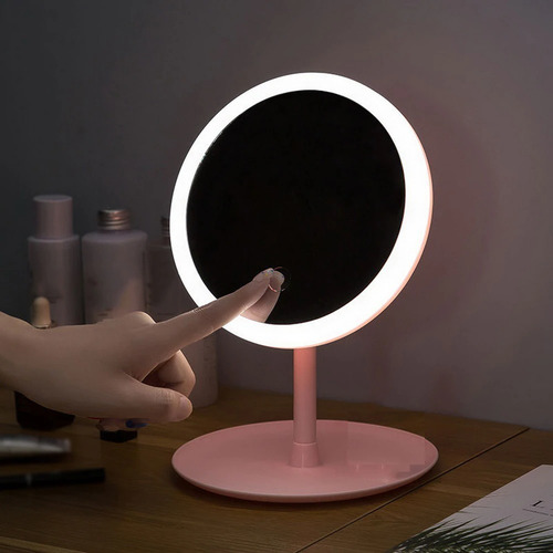 Imagen 4 de 7 de Espejo Redondo Para Maquillaje Luz Led Usb Touch / Lhua