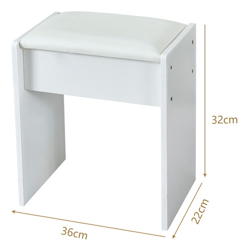 Tocador Grande Moderno Con Led Espejo 5 Cajones Y Taburete