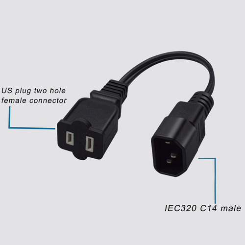 Cable De Alimentación Iec320 C14 A 1 Adaptador Impermeable 1