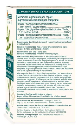 Suplemento Himalaya Organic Neem A - Unidad a $4048