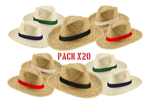 Sombrero Polo Panama Paja Straw Hat Style Pack X20 V. Crespo
