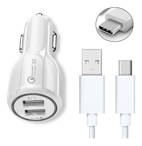 Imagen 4 de 8 de Cargador Usb Auto Carga Rapida Doble Puerto Celular Tablet