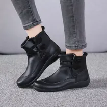 Comprar Botas De Cuero Vintage Para Mujer Planas Em V Botas Martin