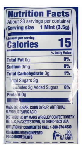 Salvavidas De Menta Lifesavers Mints Pep O Mint 79.66g Imp