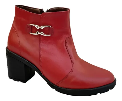 Botines rojos piel outlet