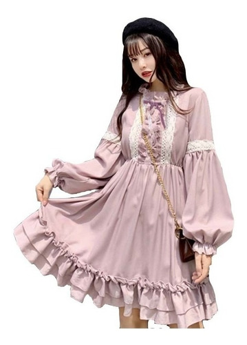 Vestido Lolita De Encaje Japonés Para Mujer