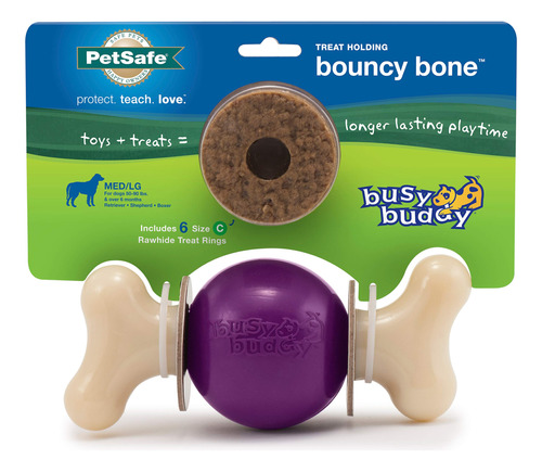 Toy Petsafe Busy Buddy Bouncy Bone Para Perros, Color Morado