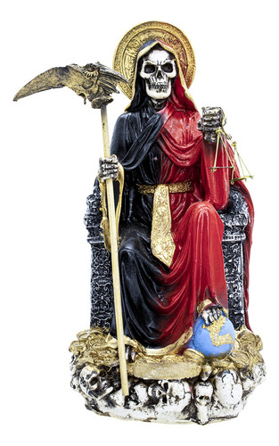 Santa Muerte Reversible Suprema Trono 30 Cm Curada + Libro