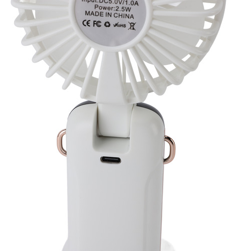 Ventilador Portátil Recargable Con Base De Mano Usb 5 Veloci