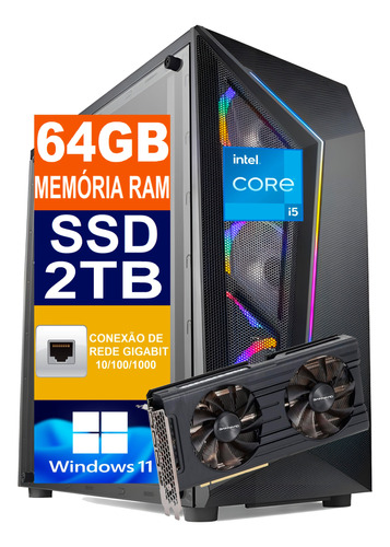 Pc Gamer Cpu I5 12600kf, 64gb Ddr4, Ssd 2tb, Rtx 3060 12gb