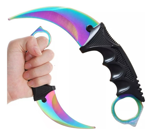 Karambit Ops Deep Tornasol Con Filo Y Funda Rigida Cuchillo