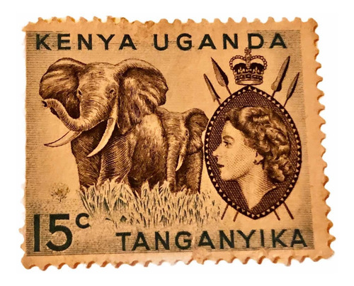 4 Timbres Del País De Uganda Del Continente Africano (Usado)