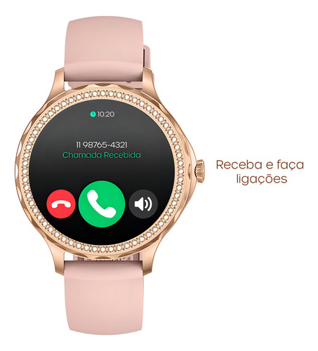 Smartwatch Haiz My Watch G Power Relógio Inteligente 30mm Rose