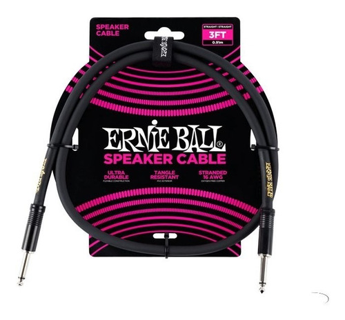 Cable Speaker Ernie Ball 6071 0.91 Mts Black