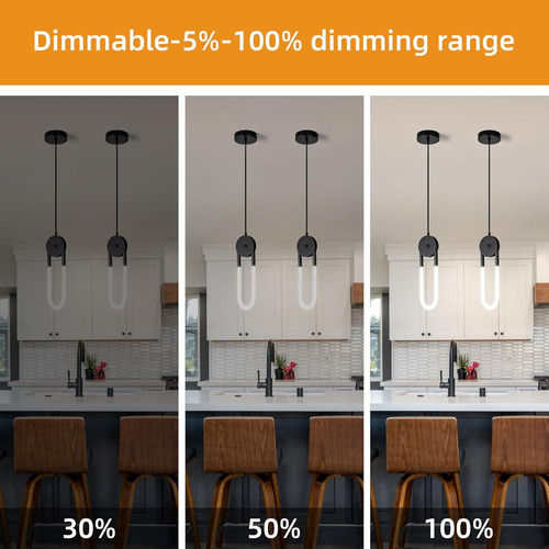 Moderna Lámpara Colgante Led Negra Ovalada Ajustable