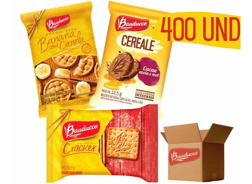 Kit Biscoitos Bauducco Em Sache Cereale Banana Cracker 400 U