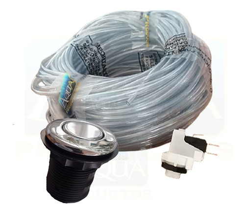 Kit De Jacuzzi Boton #10 + Microswitch + 12 Mts De Manguera