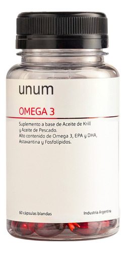 Suplemento Omega 3 Con Aceite De Krill Unum - 60 Cápsulas