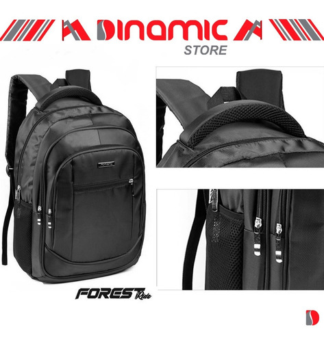 Imagen 3 de 10 de Mochila Porta Notebook Forest Calidad Alcolchada Resistente