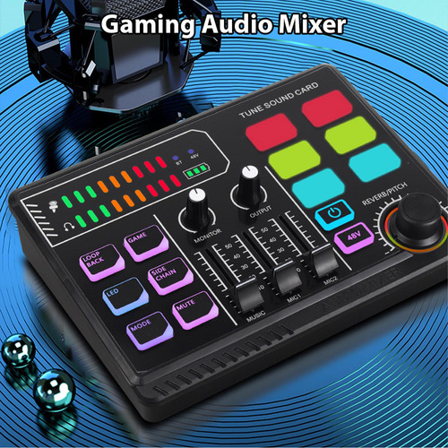 Consola De Sonido Gaming Mixer 48v Phantom Power Interface R