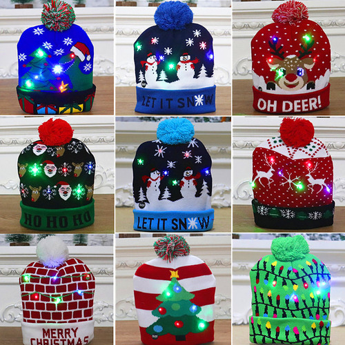 Gorro Infantil Gorro Navidad Papá Noel Con Led 5 Pieces