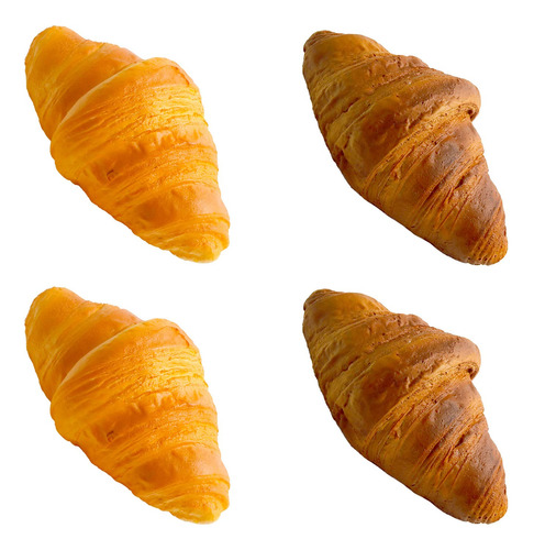 4 Rollos De Croissant Artificiales De Simulacion De Pan Fals